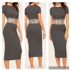 Love Graphic crop top skirt set